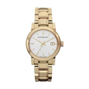 Burberry Ladies Stainless Steel White Dial Gold tone 34mm Watch BU9103
