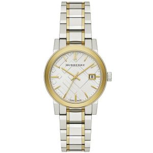 Burberry Women’s Swiss Made Quartz Two-Tone Stainless Steel Silver Dial 34mm Watch BU9115