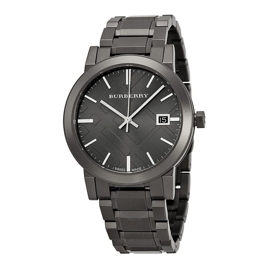 Burberry Men’s Swiss Made Stainless Steel Grey Dial 38mm Watch BU9007 ...