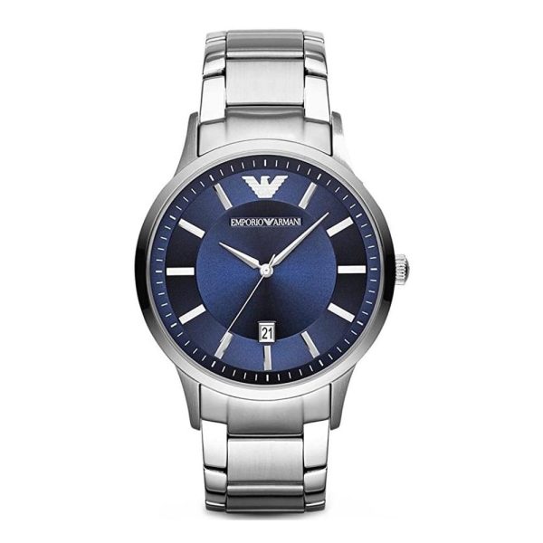 Emporio Armani Men’s Quartz Stainless Steel Blue Dial 43mm Watch AR2477