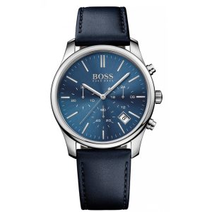 Hugo Boss Men’s Quartz Leather Strap Blue Dial 42mm Watch 1513431
