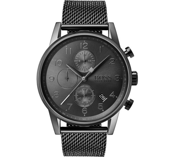 Hugo Boss Men’s Chronograph Quartz Stainless Steel Grey Dial 44mm Watch 1513674