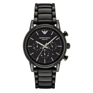 Emporio Armani Men’s Chronograph Quartz Stainless Steel Black Dial 43mm Watch AR1507