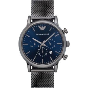 Emporio Armani Men's Chronograph Quartz Stainless Steel Blue Dial 46mm Watch AR1979