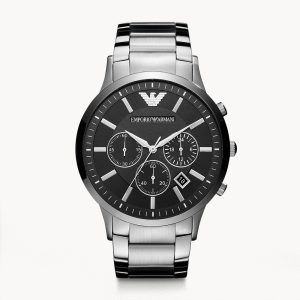 Emporio Armani Men’s Quartz Stainless Steel Black Dial 46mm Watch AR2460