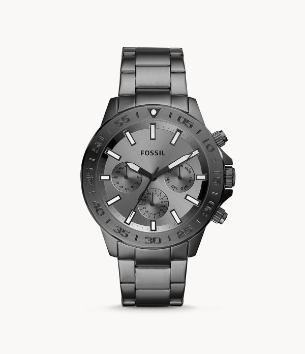 Fossil Men’s Chronograph Stainless Steel Grey Dial 45mm Watch BQ2491