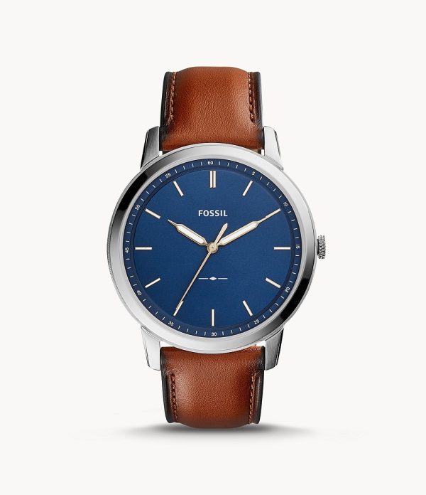 Fossil Men’s Quartz Leather Strap Blue Dial 44mm Watch FS5304