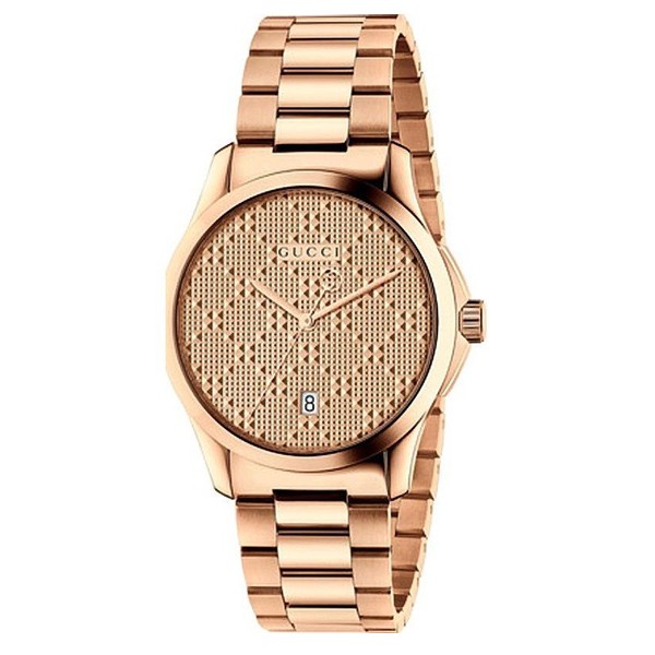 Gucci Women's Swiss Made Quartz Stainless Steel Rose Gold Dial 38mm Watch  YA126482 