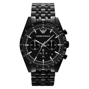 Emporio Armani Men’s Chronograph Quartz Stainless Steel Black Dial 46mm Watch AR5989