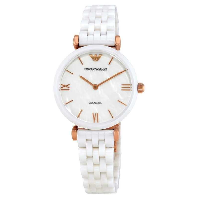 Emporio Armani Women’s Quartz Stainless Steel Mother of pearl Dial 30mm ...