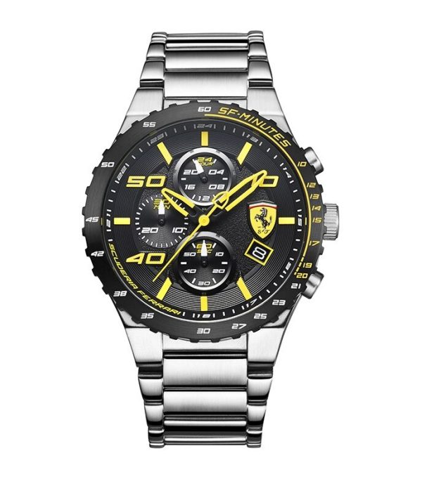 Scuderia Ferrari Men’s Chronograph Quartz Stainless Steel Black Dial 45mm Watch 0830362