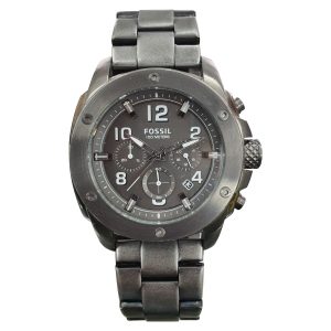 Fossil Men's Chronograph Stainless Steel Grey Dial 45mm Watch FS4926