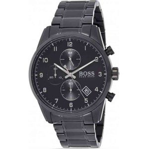 Hugo Boss Men’s Quartz Stainless Steel Black Dial 44mm Watch 1513785