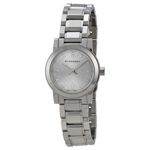 Burberry Ladies Swiss Made Stainless Steel Silver Dial 26mm Watch BU9230