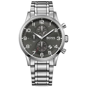 Hugo Boss Men’s Quartz Stainless Steel Grey Dial 44mm Watch 1513181