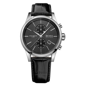 Hugo Boss Men’s Quartz Leather Strap Black Dial 41mm Watch 1513279