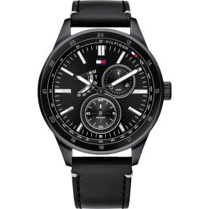 Tommy Hilfiger Men’s Quartz Leather Strap Black Dial 44mm Watch 1791638