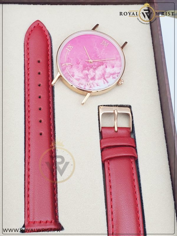 JEAN MORTIMER Women’s Swiss Made Quartz Leather Strap Pink Dial 38mm Watch 219080118/4
