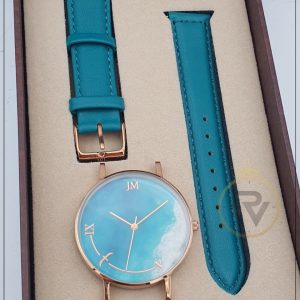 JEAN MORTIMER Men’s Swiss Made Quartz Leather Strap Blue Dial 38mm Watch 219080118/2