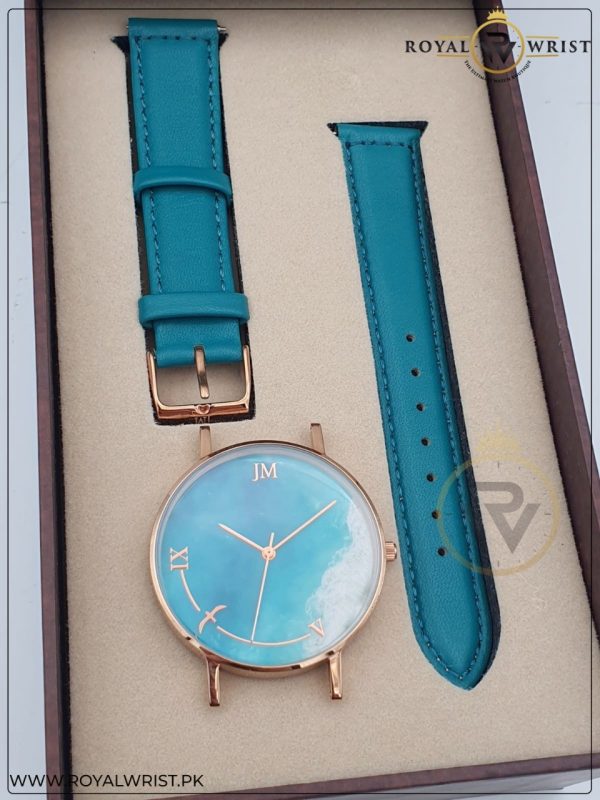 JEAN MORTIMER Men’s Swiss Made Quartz Leather Strap Blue Dial 38mm Watch 219080118/2