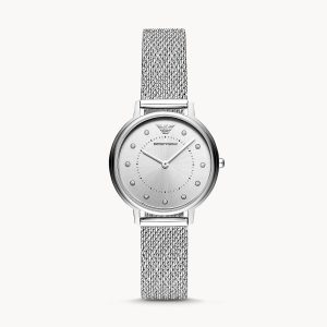 Emporio Armani Women’s Quartz Silver Stainless Steel Silver Dial 32mm Watch AR11128