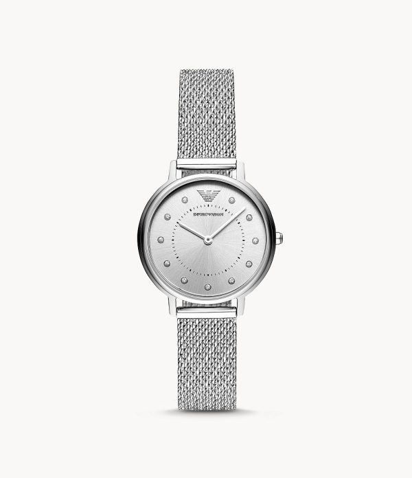 Emporio Armani Women’s Quartz Silver Stainless Steel Silver Dial 32mm Watch AR11128