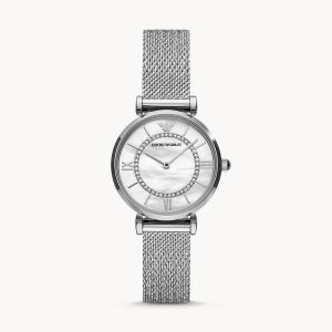 Emporio Armani Women’s Analog Stainless Steel Mother of Pearl Dial 32mm Watch AR11319