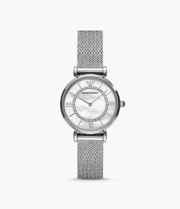 Emporio Armani Women’s Analog Stainless Steel Mother of Pearl Dial 32mm Watch AR11319