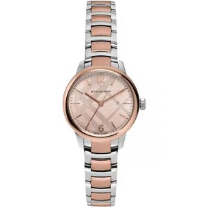 Burberry Women's Swiss Made Stainless Steel Rose Gold Dial 32mm Watch BU10117