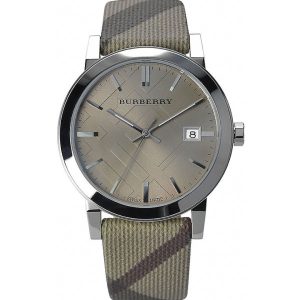 Burberry Unisex Swiss Made Nylon Strap Grey Dial 36mm Watch BU9023