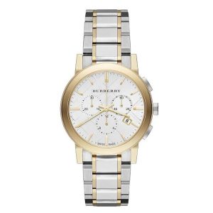Burberry Unisex Chronograph Swiss Made Stainless Steel White Dial 38mm Watch BU9751