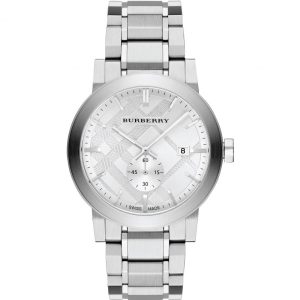 Burberry Men’s Swiss Made Stainless Steel Silver Dial 42mm Watch BU9900