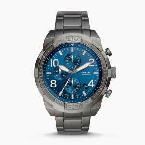 Fossil Men’s Chronograph Quartz Stainless Steel Blue Dial 50mm Watch FS5711
