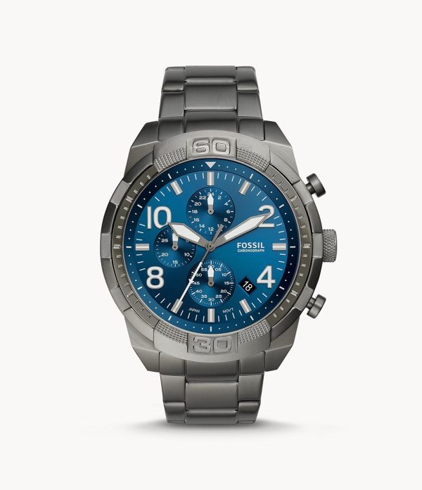 Fossil Men’s Chronograph Quartz Stainless Steel Blue Dial 50mm Watch FS5711