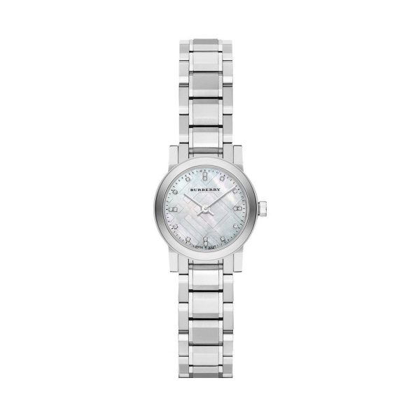 Burberry Ladies Swiss Made Stainless Steel Mother of Pearl Dial 26mm Watch BU9224