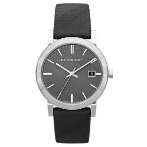Burberry Unisex Swiss Made Leather Strap Black Dial 36mm Watch BU9024