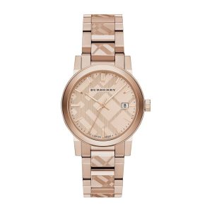 Burberry Men’s Swiss Made Stainless Steel Rose Gold Dial 38mm Watch BU9039