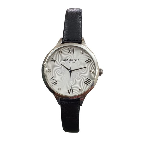 Kenneth Cole Women’s Leather Strap White Dial 34mm Watch KC0007003