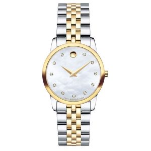 Movado Women’s Quartz Swiss Made Stainless Steel Mother of pearl Dial 28mm Watch 0606613