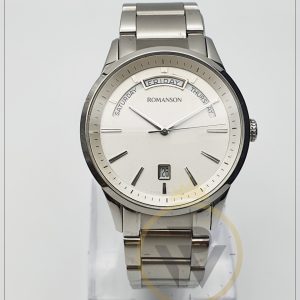 Romanson Men’s Quartz Stainless Steel White Dial 44mm Watch