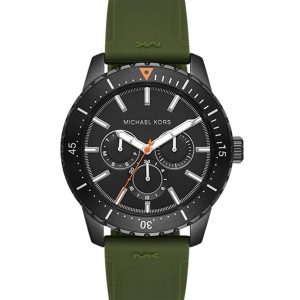 Michael Kors Men’s Chronograph Silicone Strap Black Dial 44mm Watch MK7165