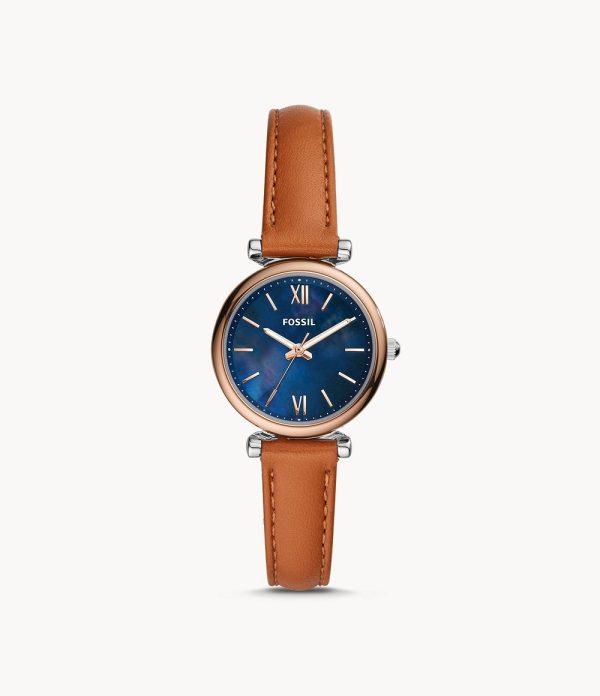 Fossil Women’s Quartz Leather Strap Blue Dial 28mm Watch ES4701