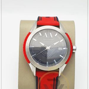 Armani Exchange Men’s Silicone Strap Black Dial 47mm Watch AX1227