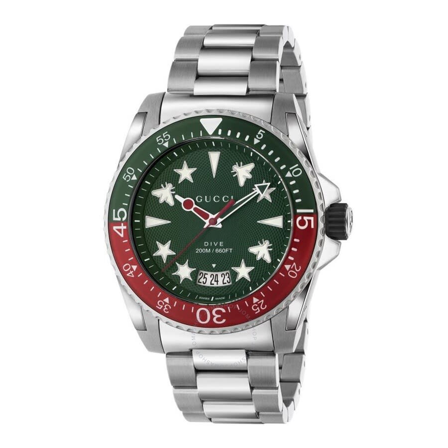 Stainless Steel Green Dial 45mm Watch 