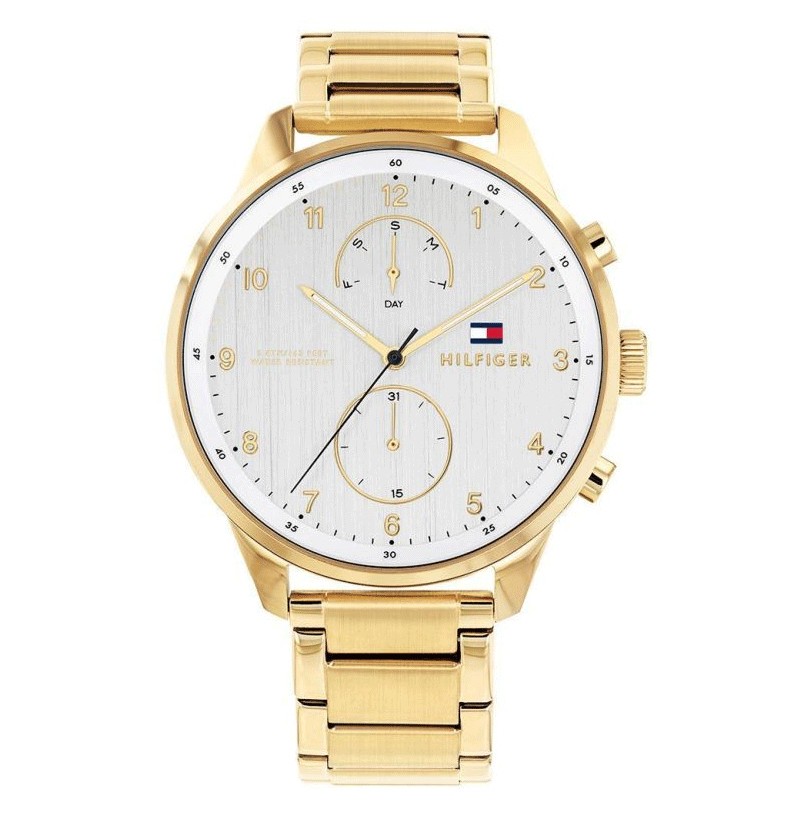 Gold tommy on sale hilfiger watch mens