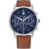 Tommy Hilfiger Men’s Quartz Leather Strap Blue Dial 44mm Watch 1791629