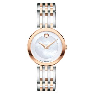 Movado Women’s Quartz Swiss Made Stainless Steel Mother of pearl Dial 28mm Watch 0607114