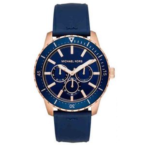 Michael Kors Men’s Quartz Silicone Strap Blue Dial 44mm Watch MK7163