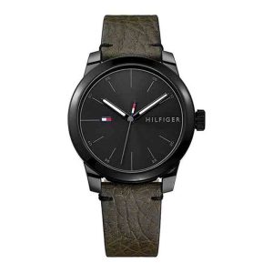 Tommy Hilfiger Men’s Quartz Leather Strap Black Dial 42mm Watch 1791395