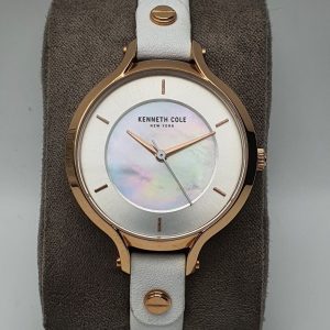 Kenneth Cole New York Women’s Quartz Leather Strap Mother of Pearl Dial 34mm Watch KC160641005